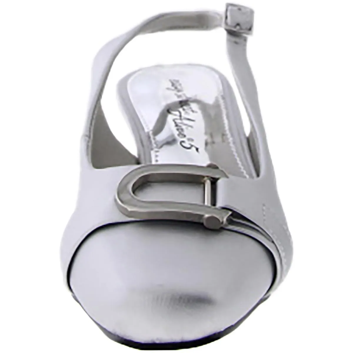 Easy Street Womens Connie Satin Buckle Kitten Heels