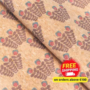 END OF COLLECTION Trio-Flora Blossom Cork Fabric COF-337-A
