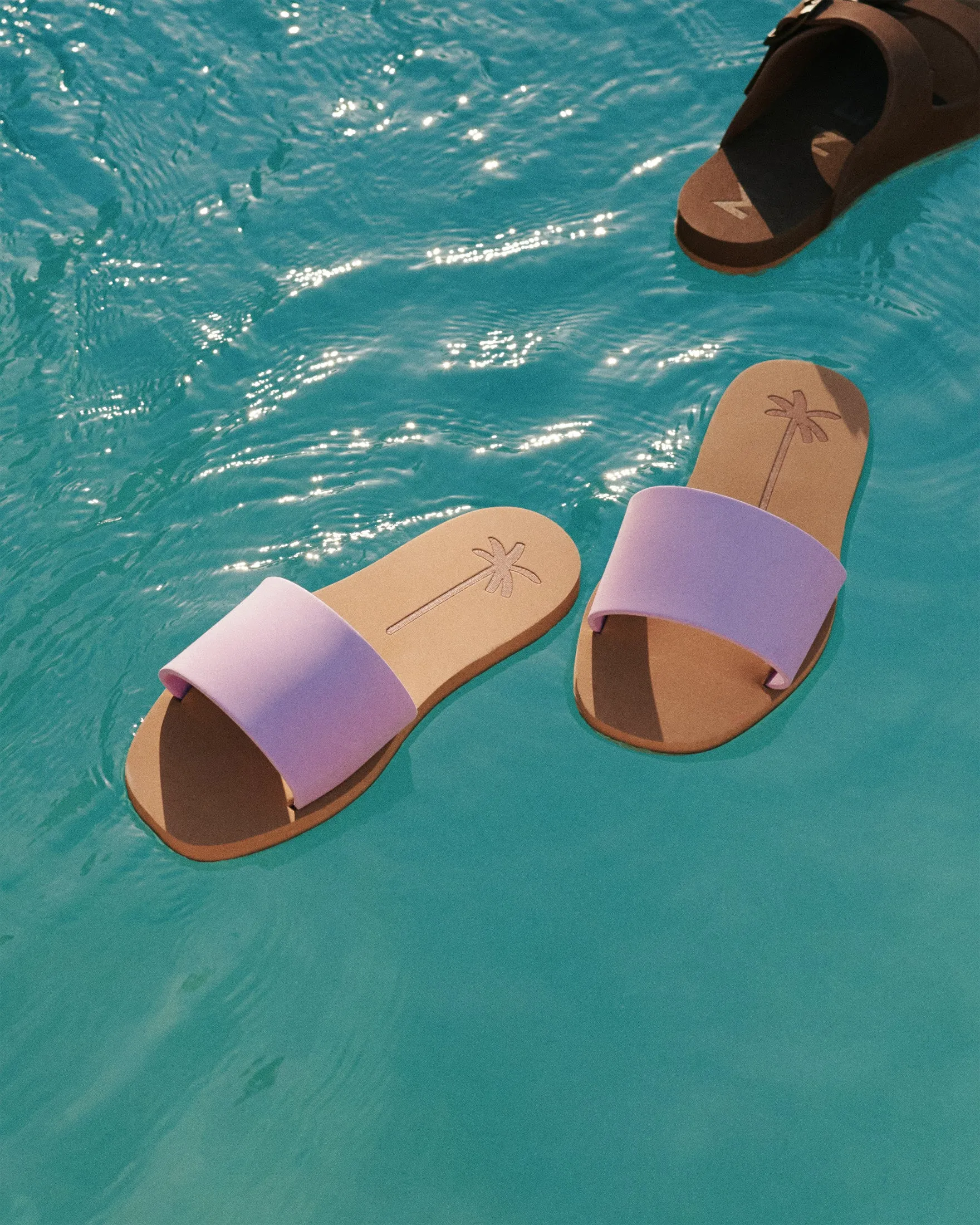 Eva Slides|Swim Sandals - O08ES - Honolulu Wisteria Lilac Cuero