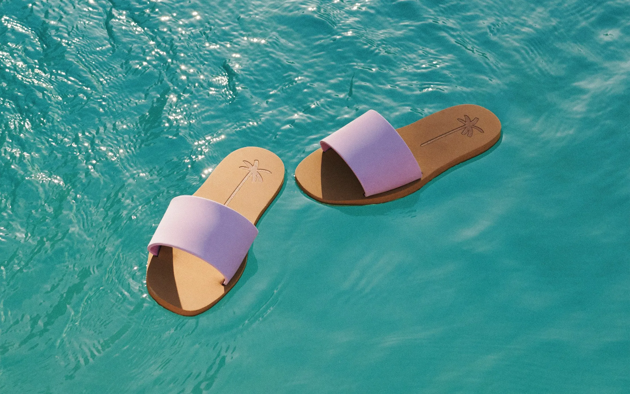 Eva Slides|Swim Sandals - O08ES - Honolulu Wisteria Lilac Cuero