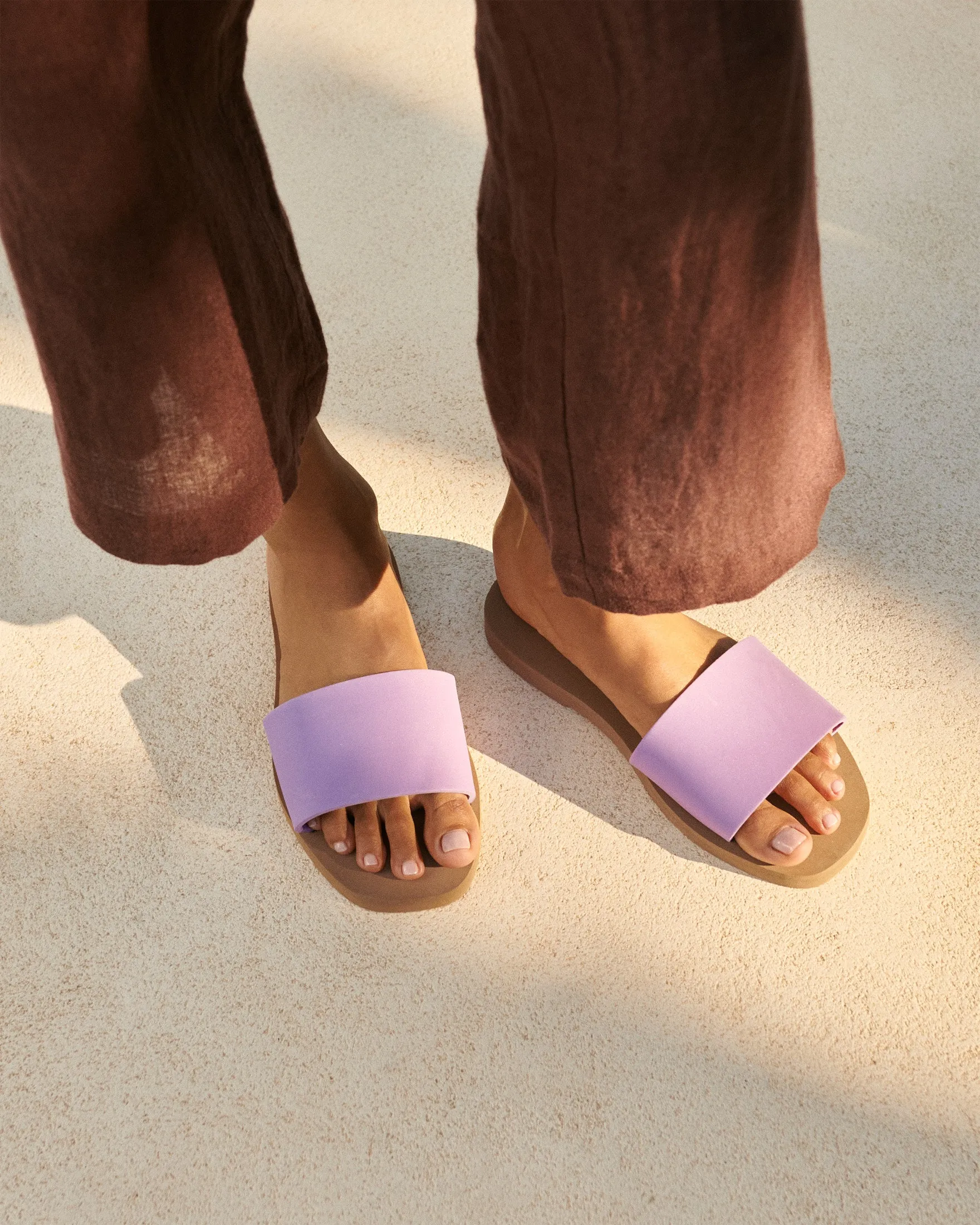Eva Slides|Swim Sandals - O08ES - Honolulu Wisteria Lilac Cuero