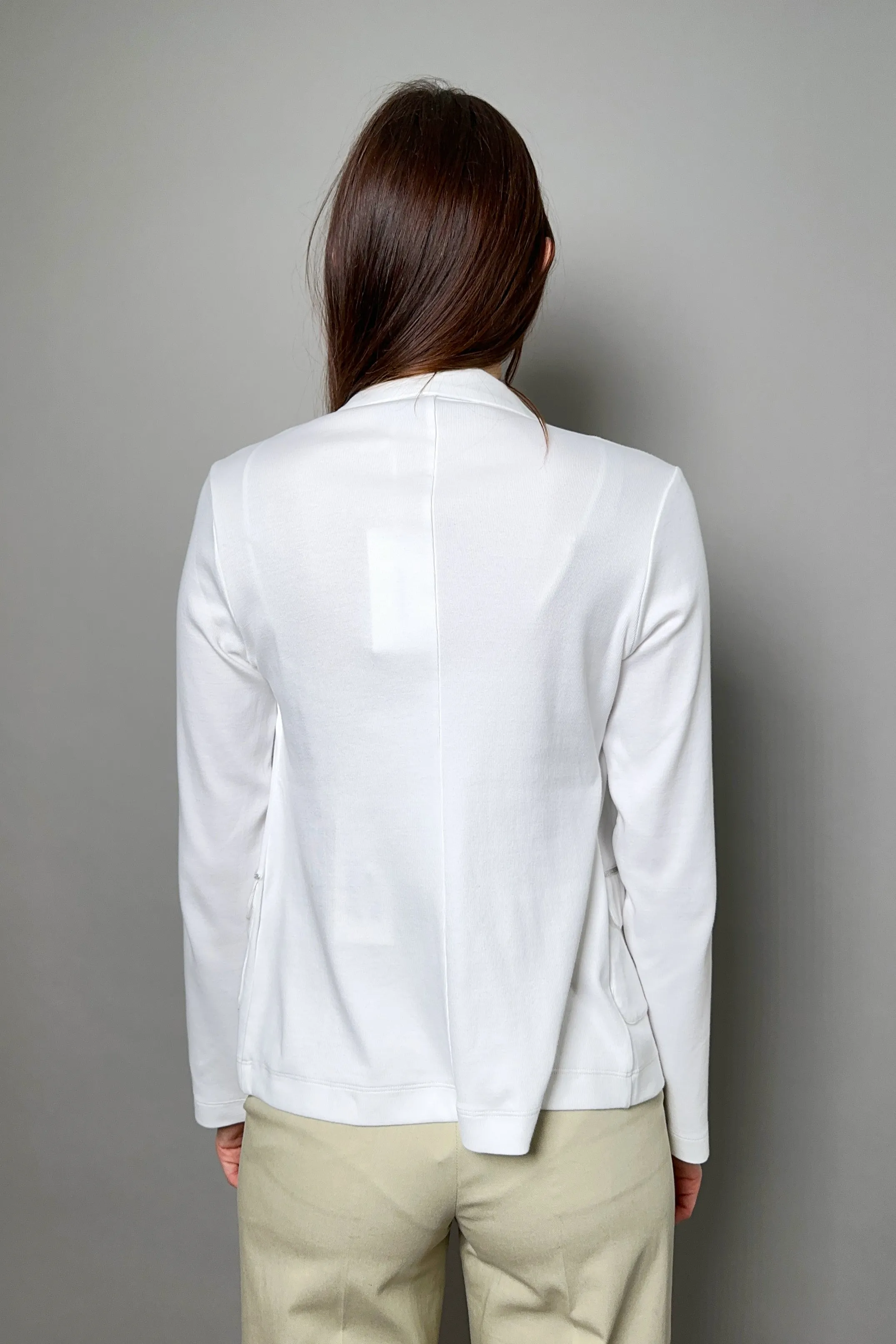 Fabiana Filippi Fitted Jersey Knit Blazer in White