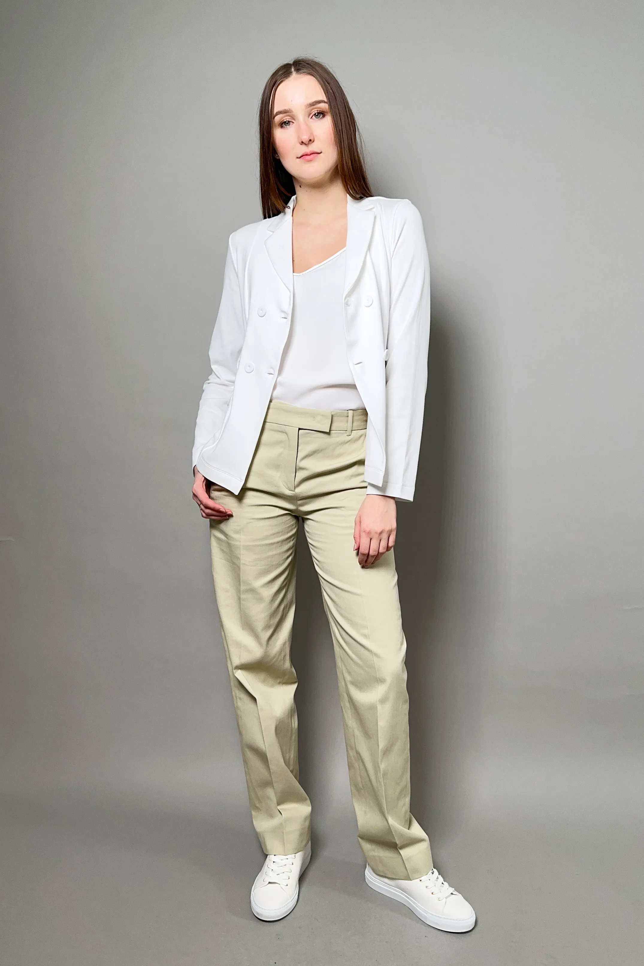 Fabiana Filippi Fitted Jersey Knit Blazer in White