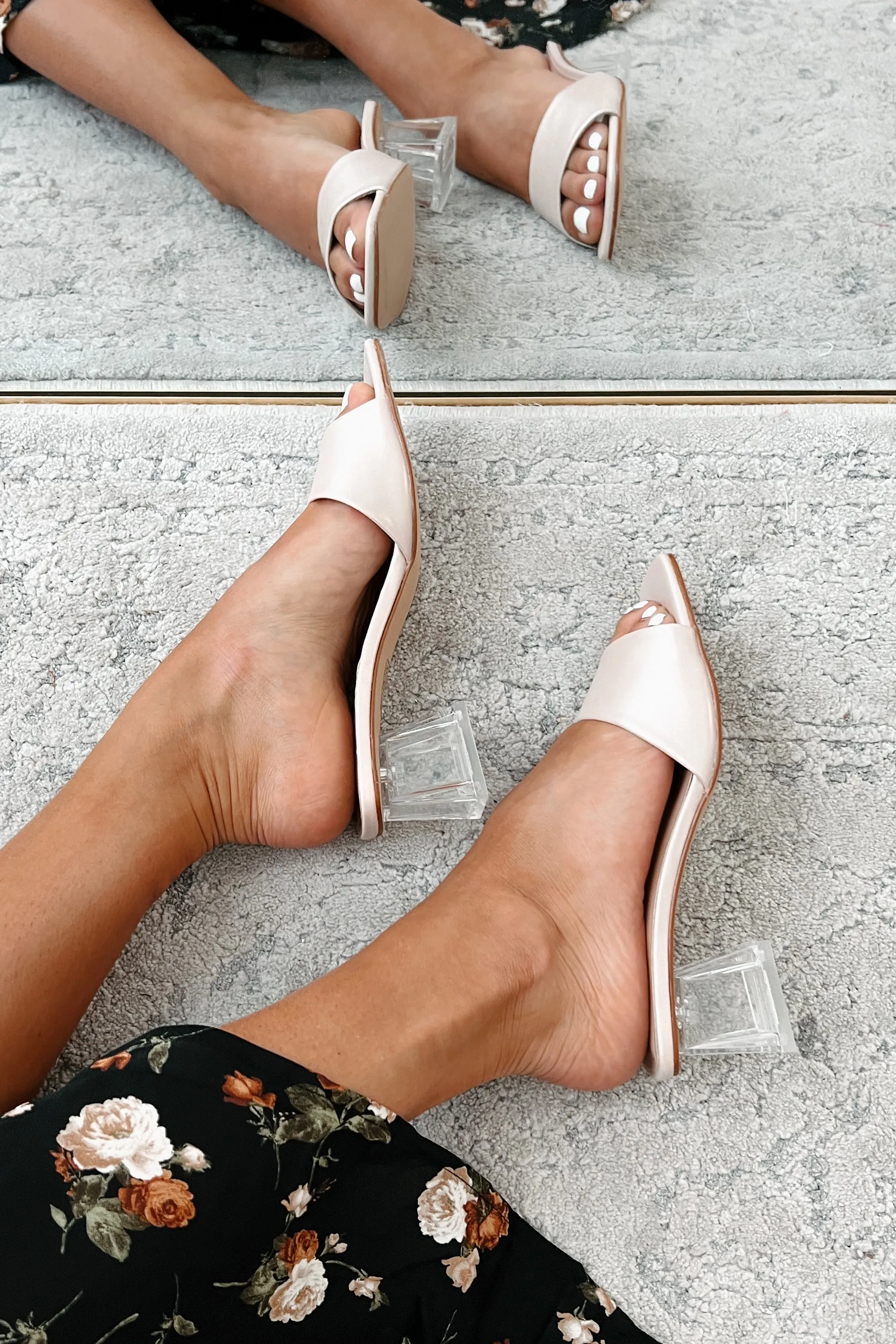 Fergie Shu Shop Clear Kitten Heels (Metallic Beige)