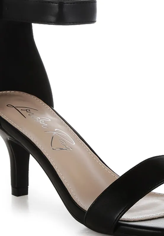 Feruda Faux Leather Kitten Heel Sandals