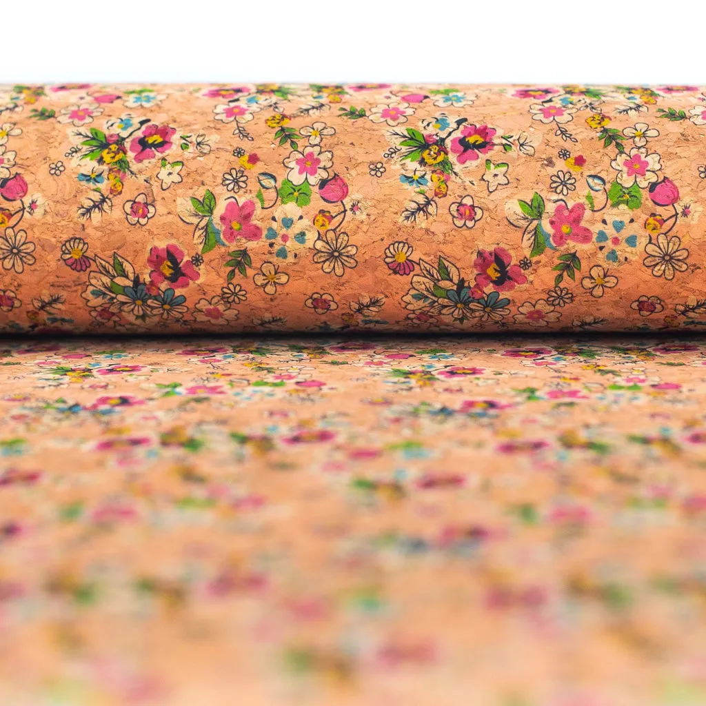 Floral Bunch Cork Fabric- COF-387-A