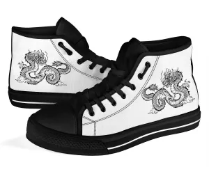 High Top Sneakers - Dragon #102 | Custom Canvas Shoes, Customized Birthday Gift Idea, Cool Unique, 90s Hip Hop, Back to School, Travel
