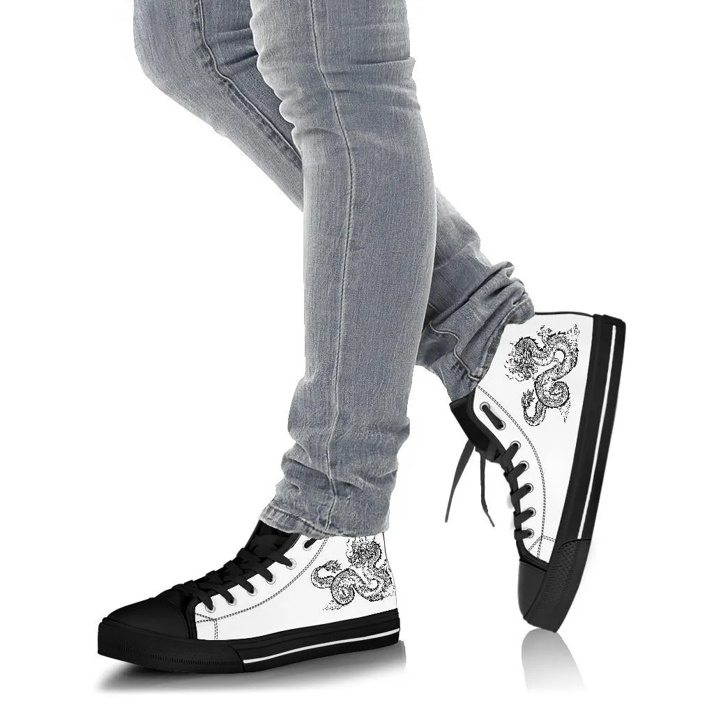 High Top Sneakers - Dragon #102 | Custom Canvas Shoes, Customized Birthday Gift Idea, Cool Unique, 90s Hip Hop, Back to School, Travel