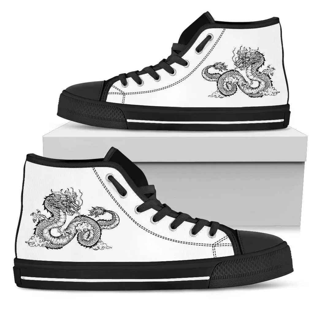 High Top Sneakers - Dragon #102 | Custom Canvas Shoes, Customized Birthday Gift Idea, Cool Unique, 90s Hip Hop, Back to School, Travel
