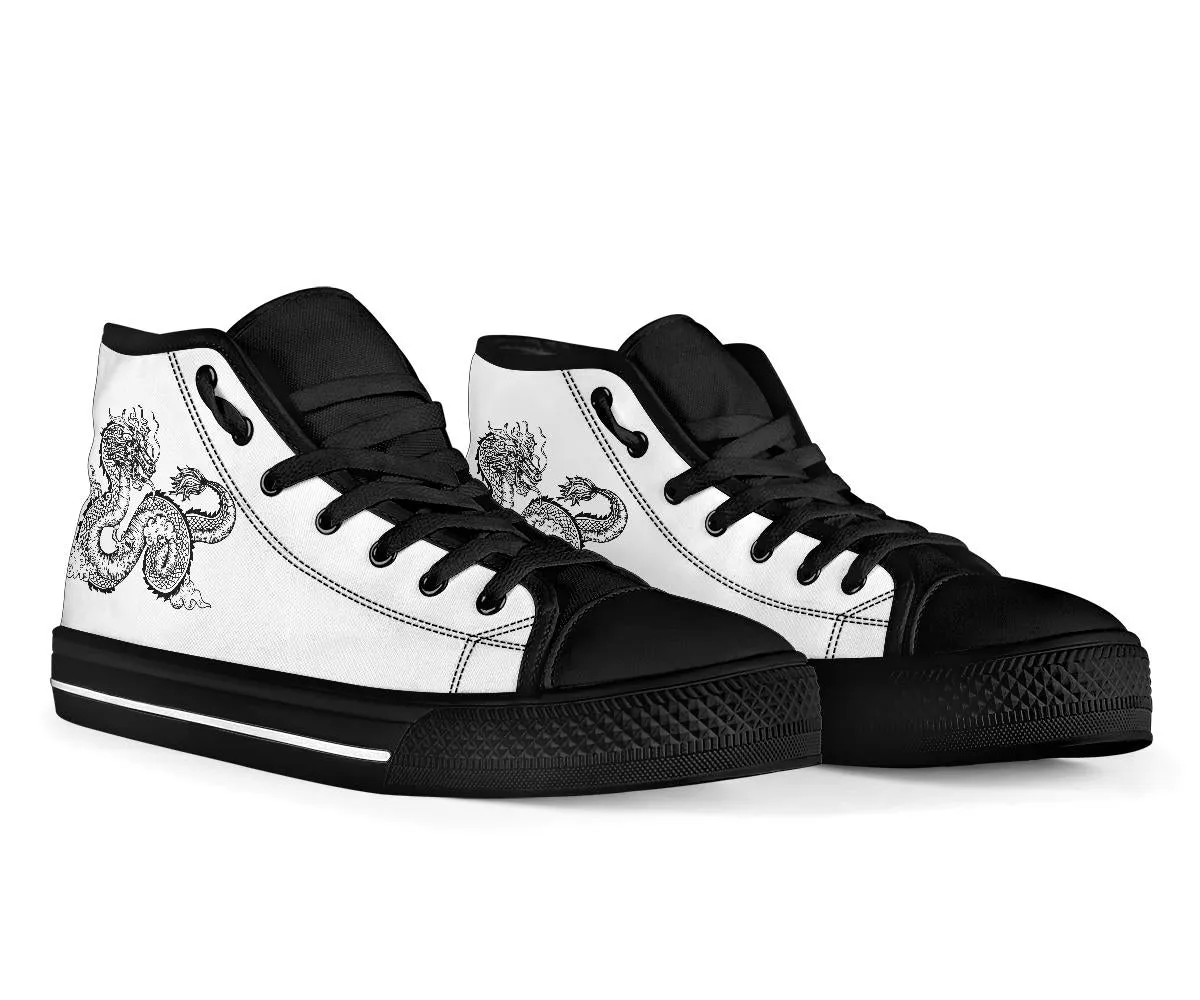 High Top Sneakers - Dragon #102 | Custom Canvas Shoes, Customized Birthday Gift Idea, Cool Unique, 90s Hip Hop, Back to School, Travel