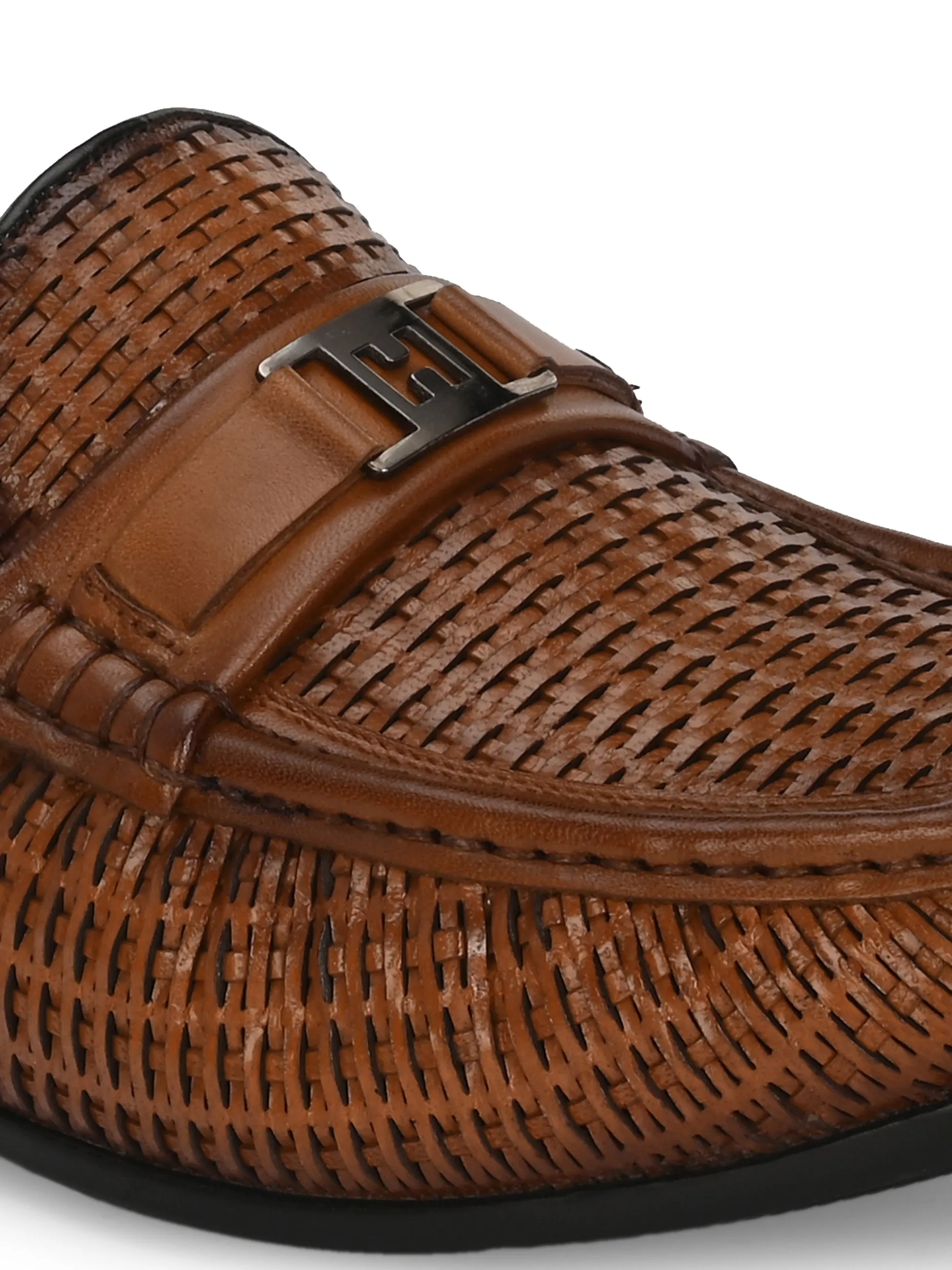 Hitz Men's Tan Leather Casual Loafers