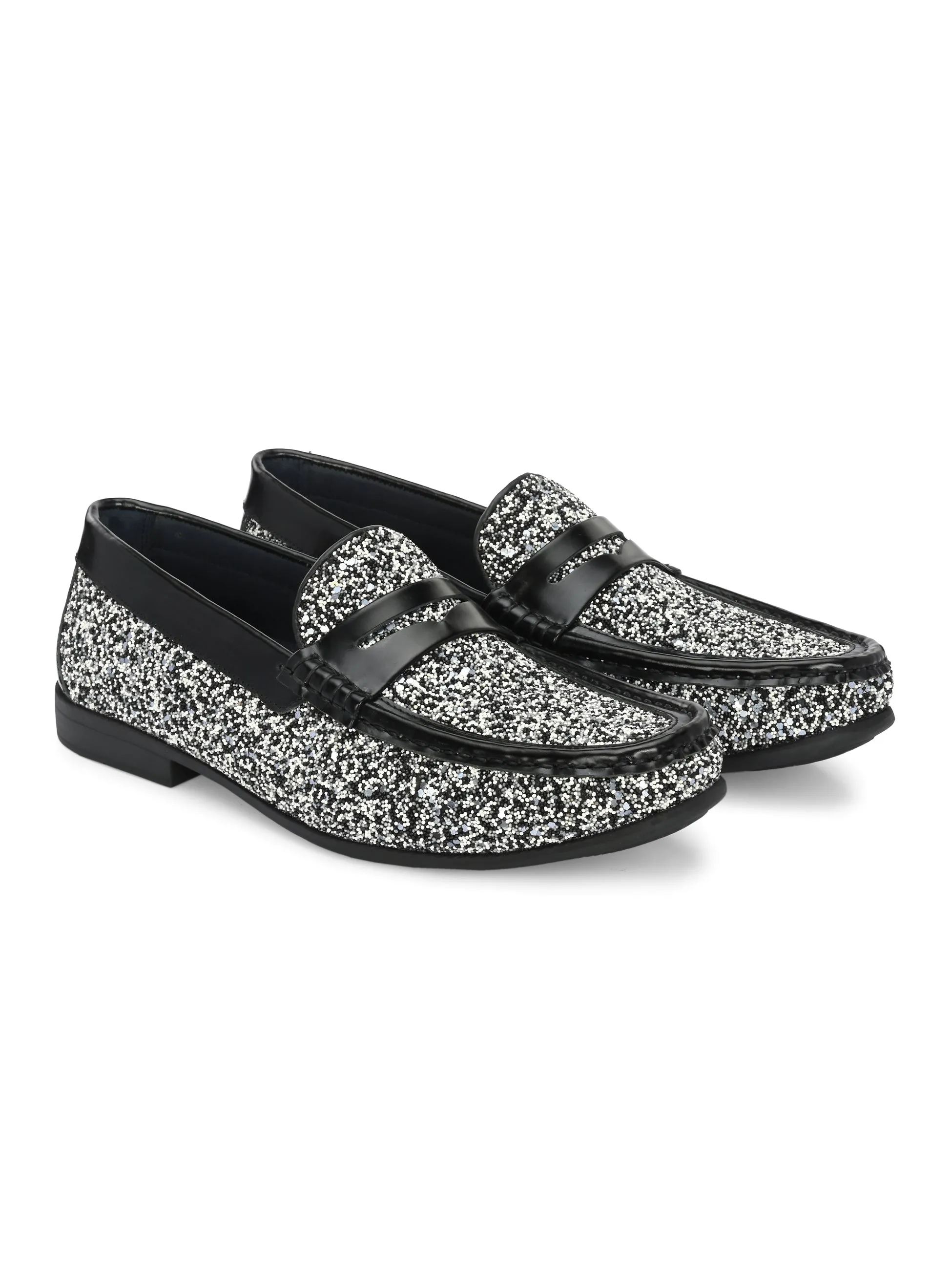 HITZ5338-Men's Black Leather Casual Loafers