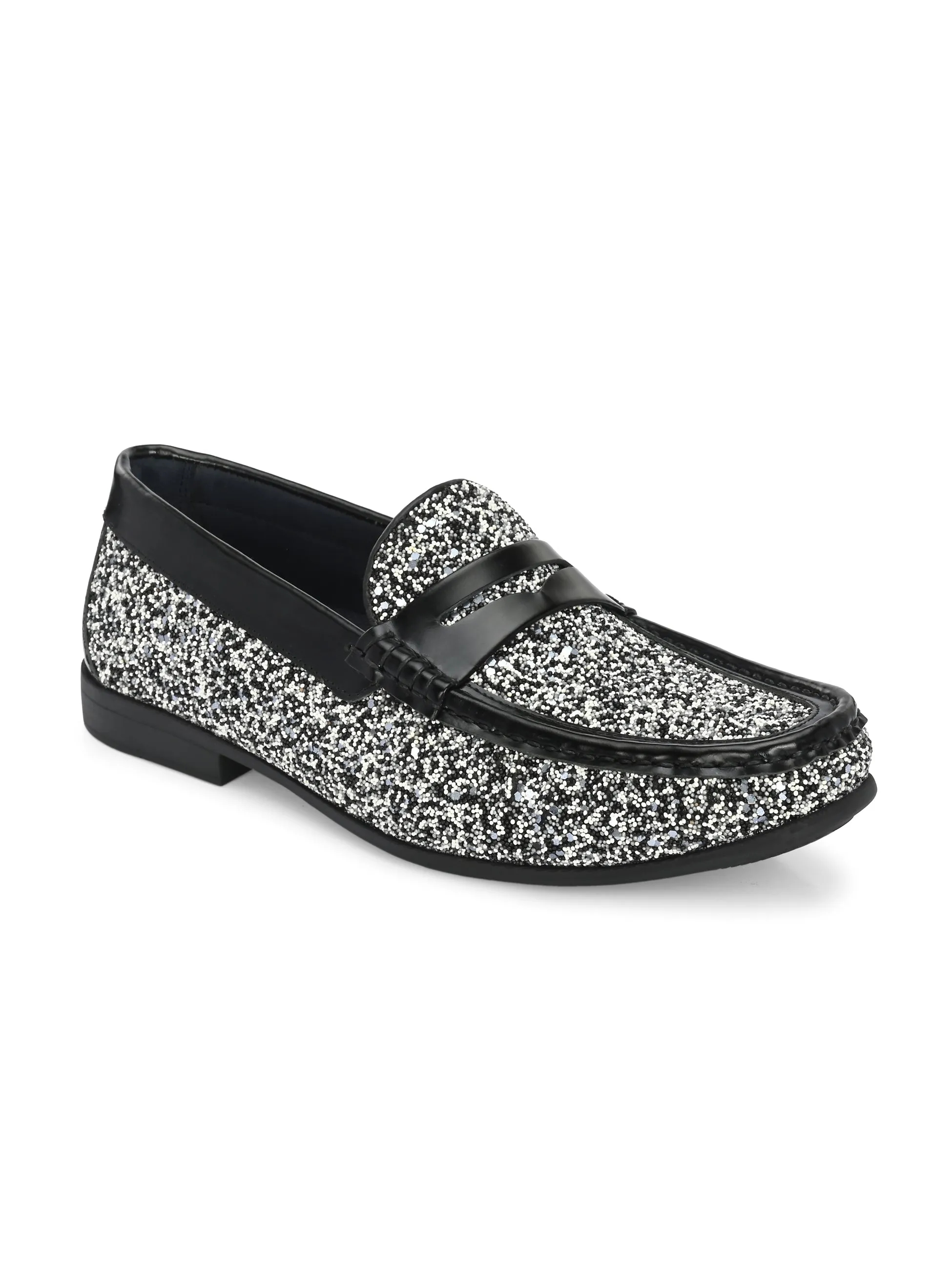HITZ5338-Men's Black Leather Casual Loafers