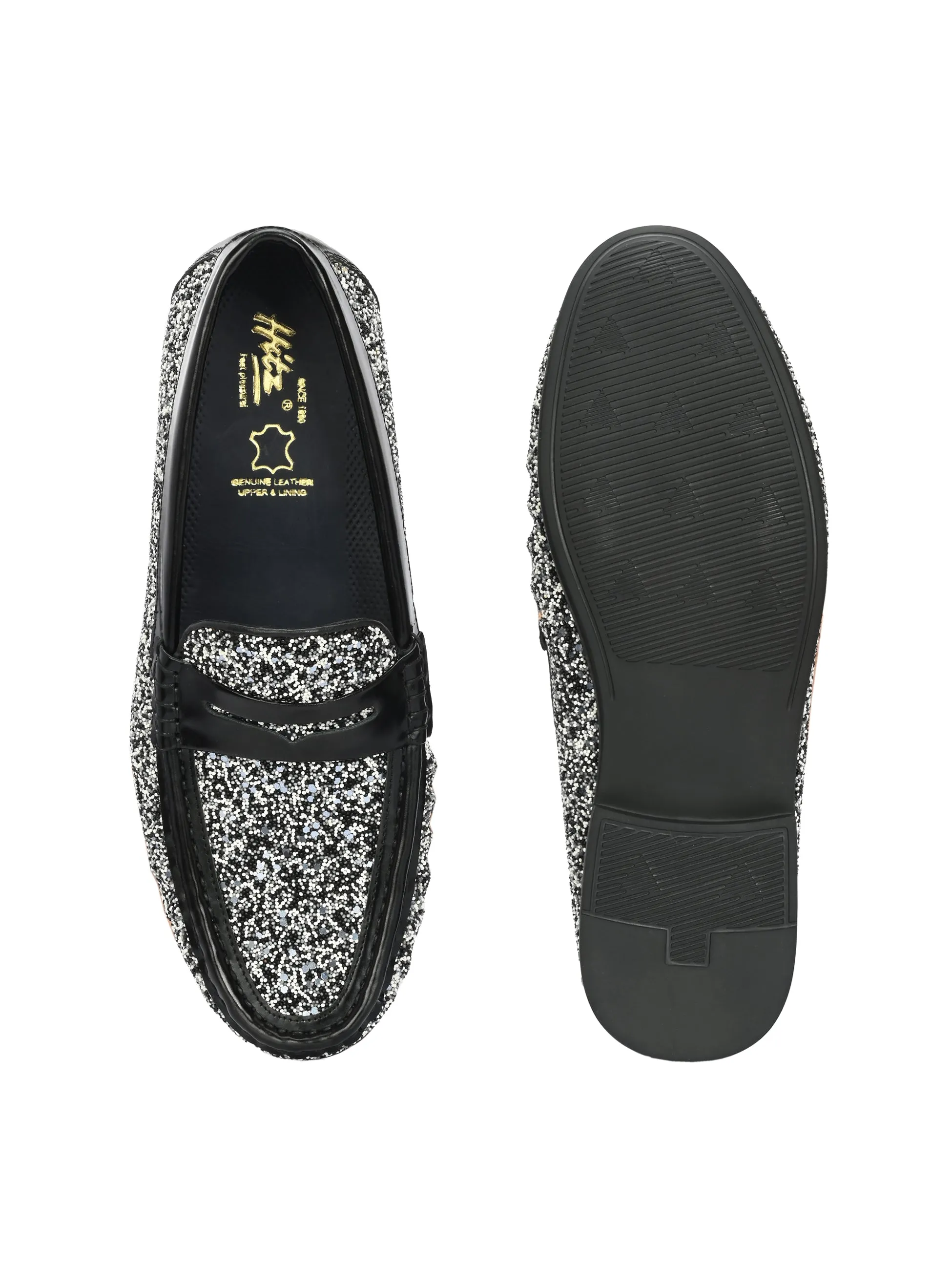 HITZ5338-Men's Black Leather Casual Loafers
