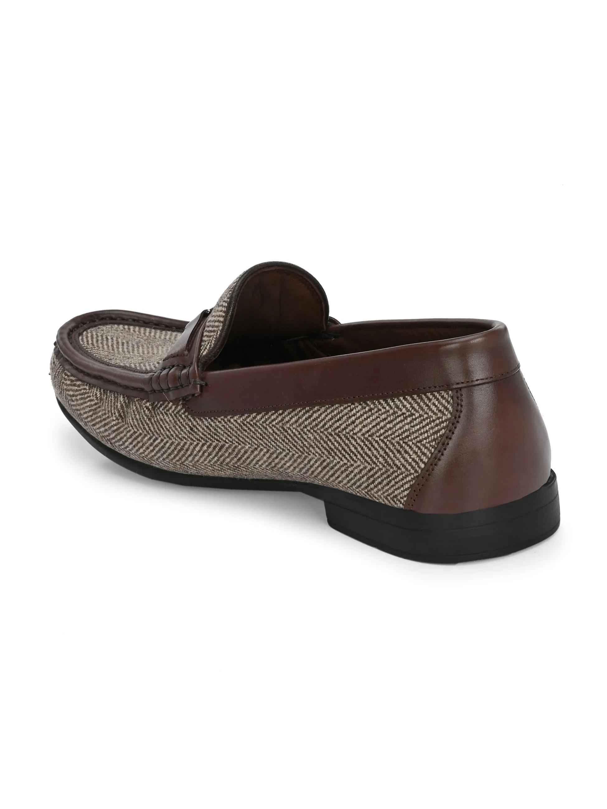 HITZ5340-Men's Brown Leather Casual Loafers