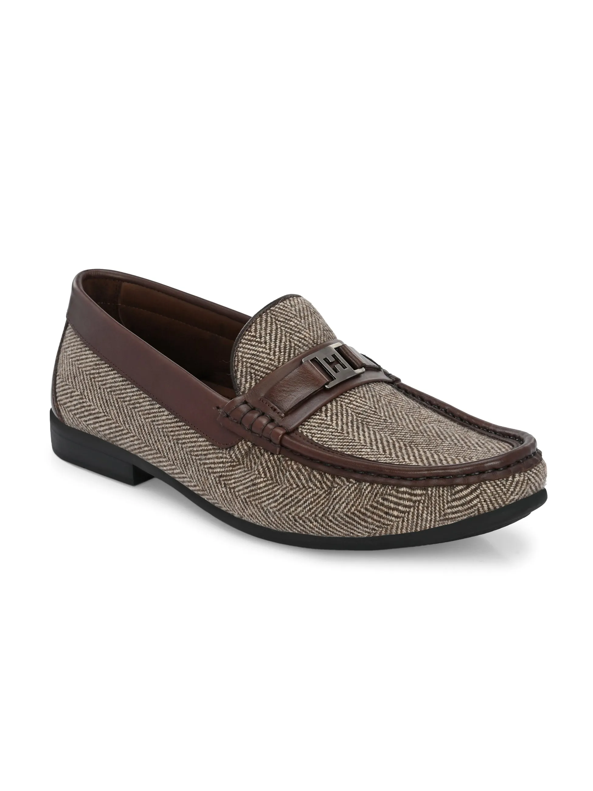 HITZ5340-Men's Brown Leather Casual Loafers