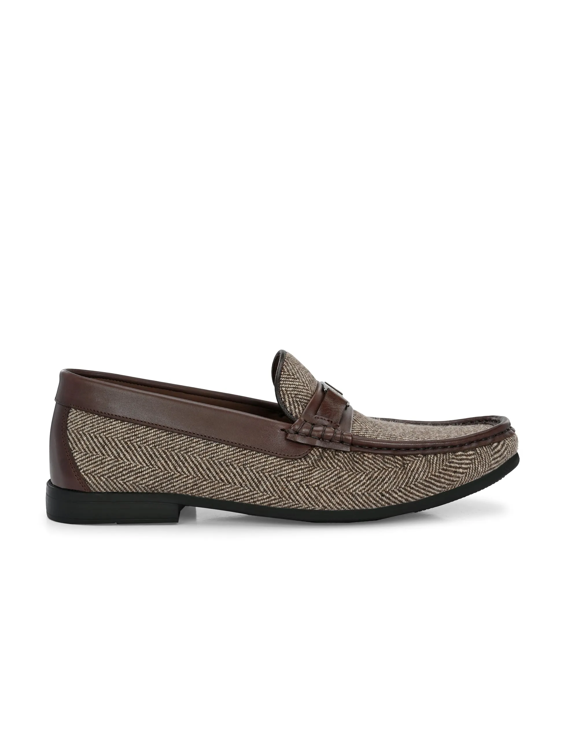 HITZ5340-Men's Brown Leather Casual Loafers
