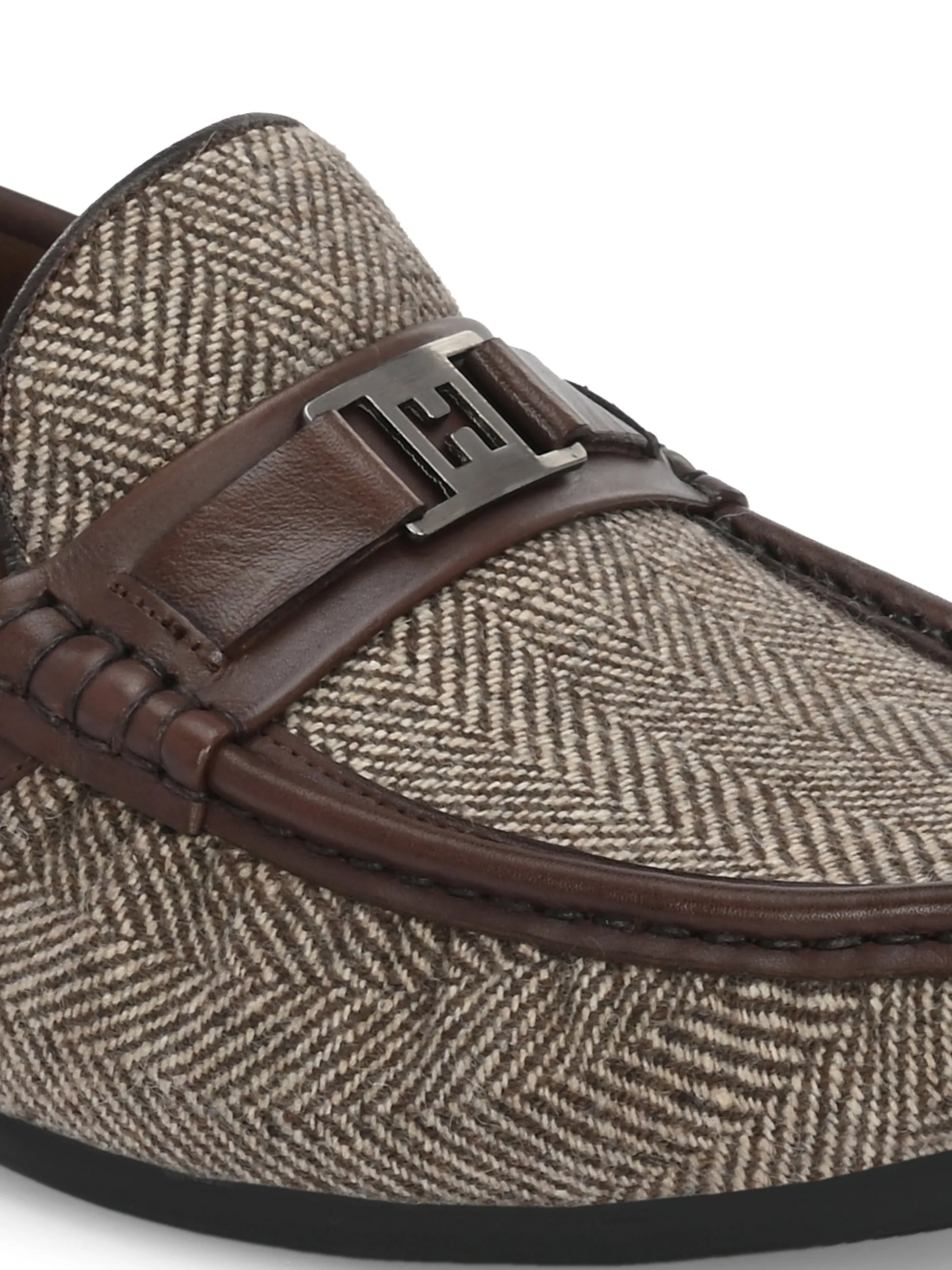 HITZ5340-Men's Brown Leather Casual Loafers