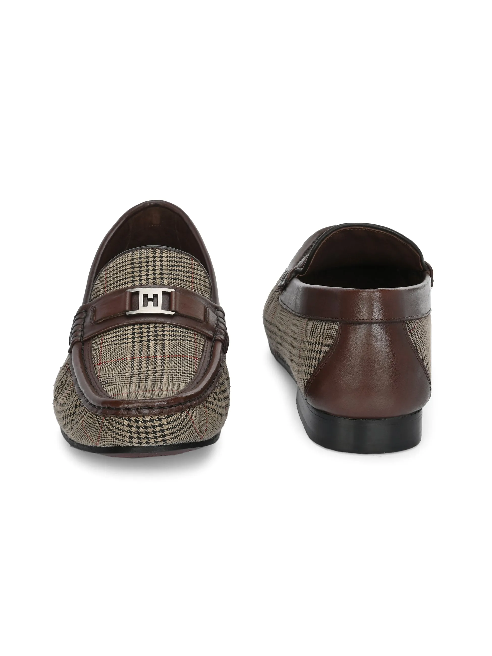 HITZ5341-Men's Brown Leather Casual Loafers