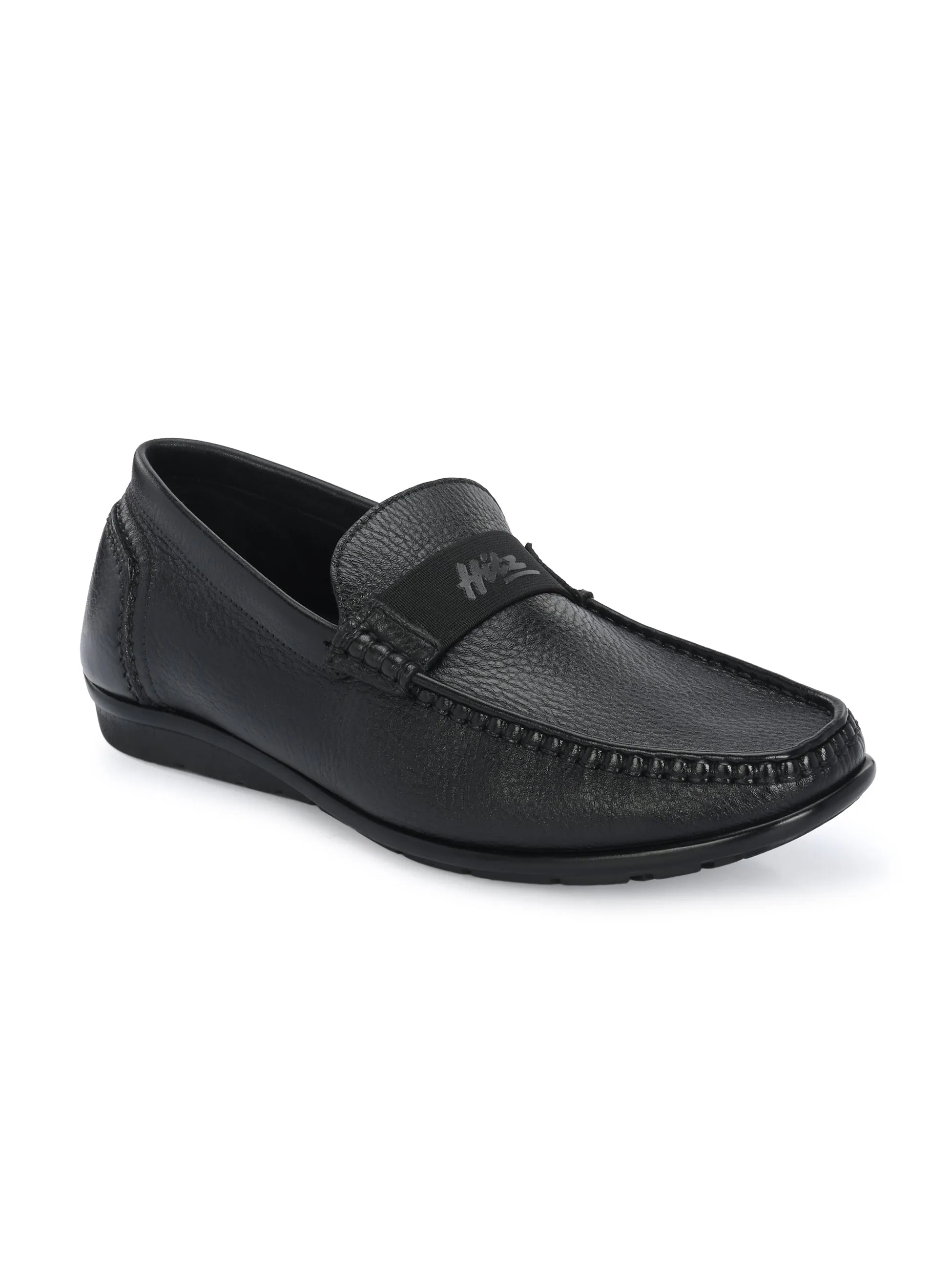HITZJ_1 Men's Black Leather Casual Loafers