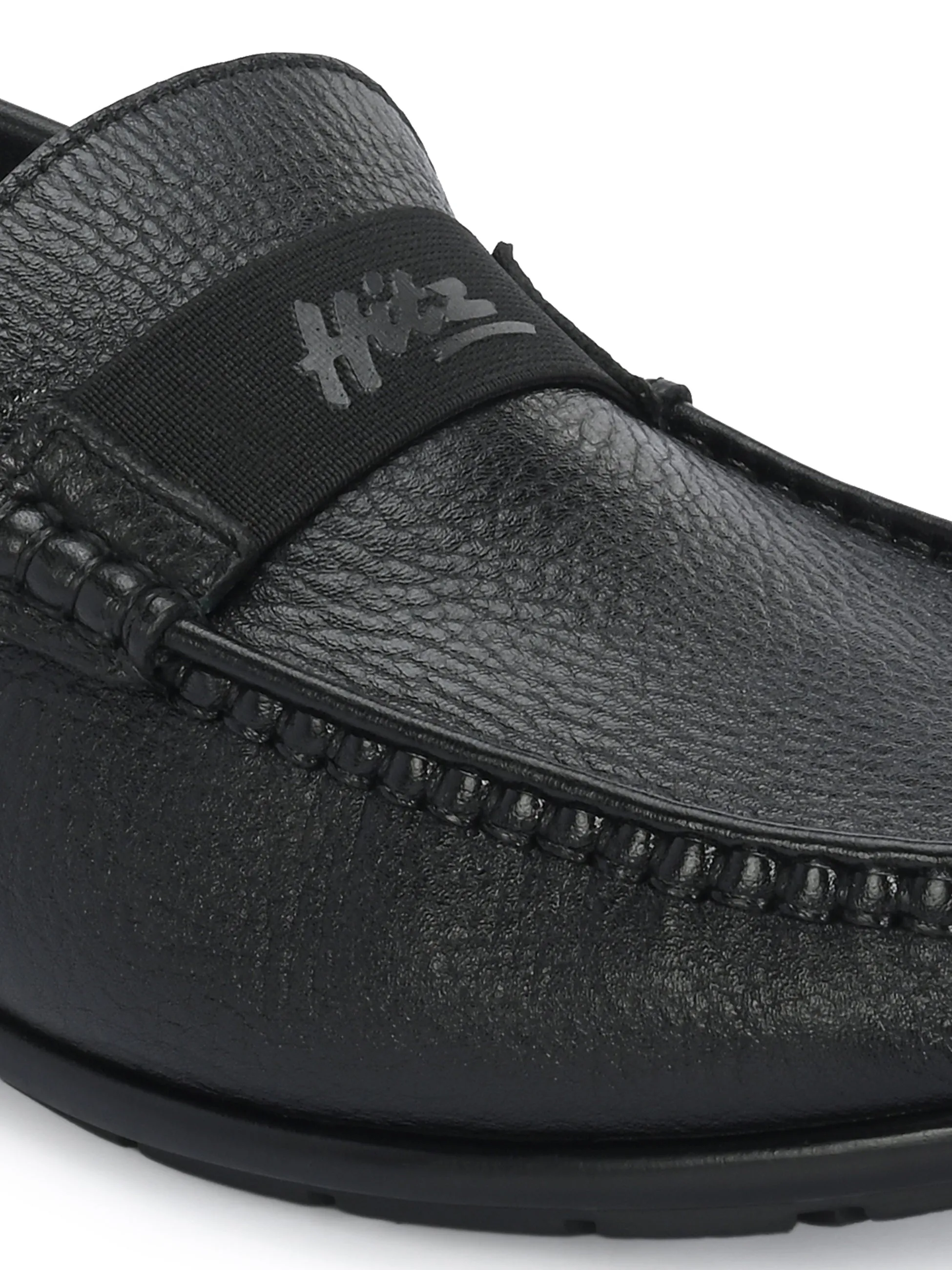 HITZJ_1 Men's Black Leather Casual Loafers
