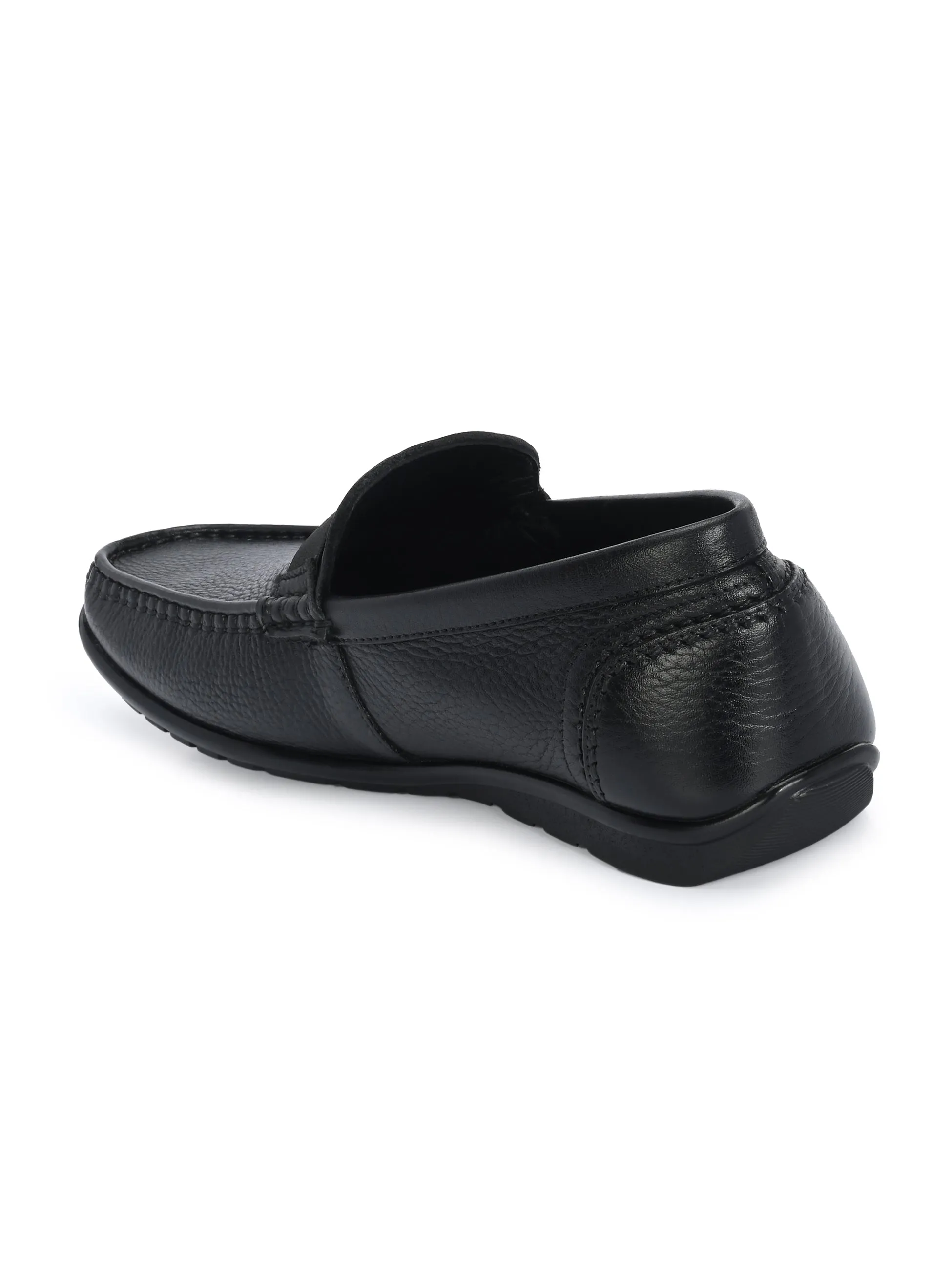 HITZJ_1 Men's Black Leather Casual Loafers