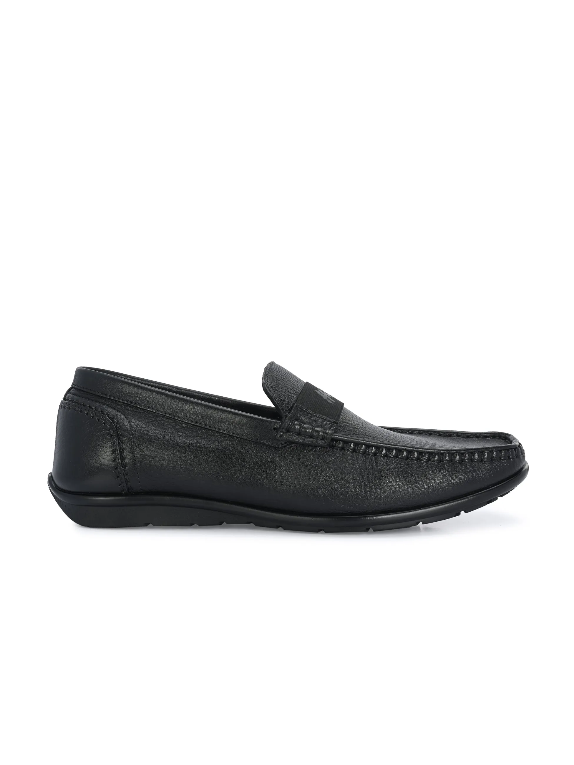 HITZJ_1 Men's Black Leather Casual Loafers