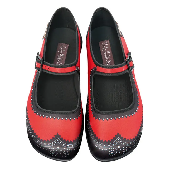 Hot Chocolate Design Brogue in Carmine