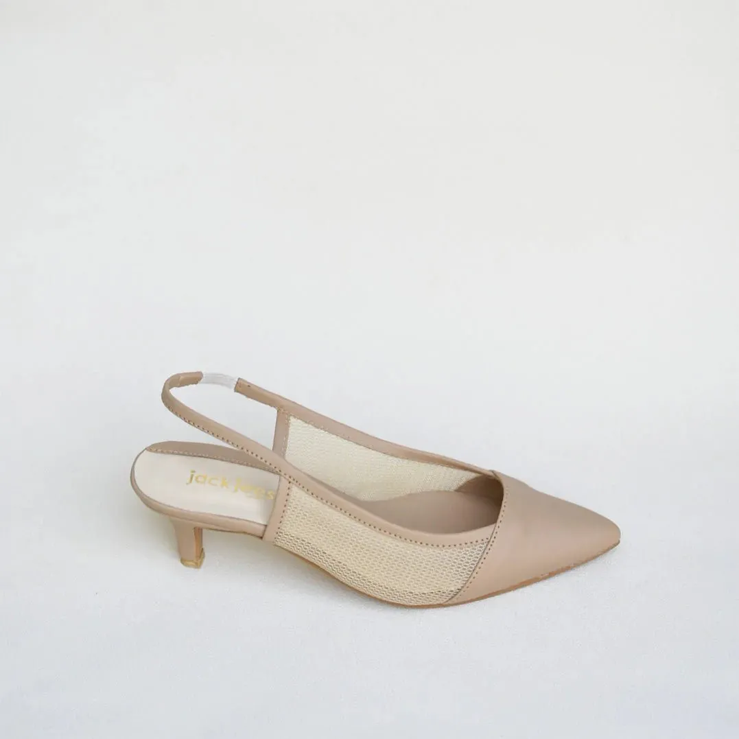 Jack Jees- Sophisticated Kitten Heels Beige