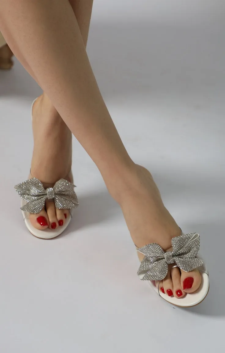 Jardin Glass  Kitten Heels White