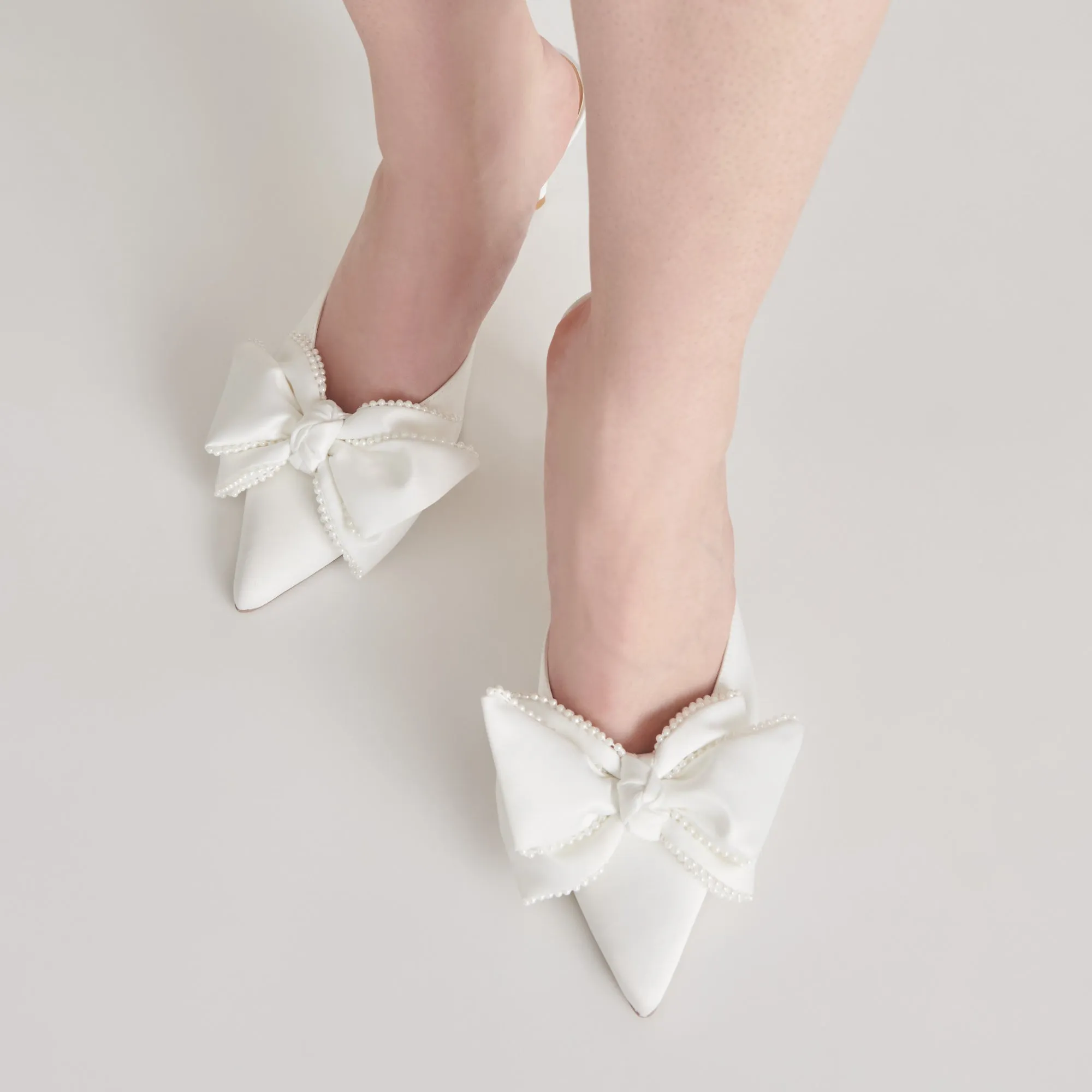 KAYLI PEARL HEELS VANILLA PEARLS