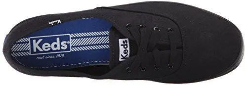 Keds Women's Champion Original Canvas Sneaker, Black/Black,8.5 M US