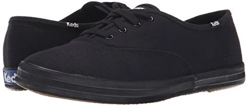 Keds Women's Champion Original Canvas Sneaker, Black/Black,8.5 M US