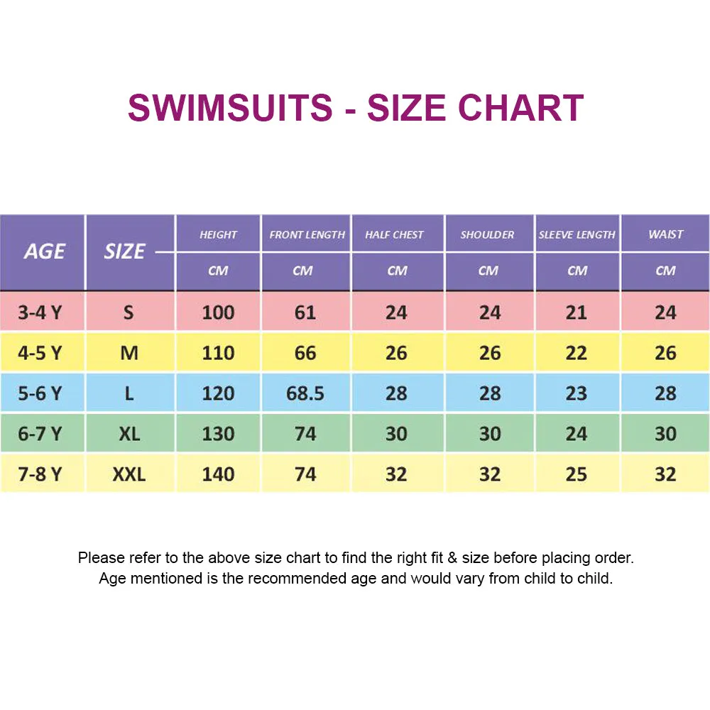 Knee Length Dive Mauve Mermaid Color Block Printed Kids Swimwear In Upf 50  Fabric