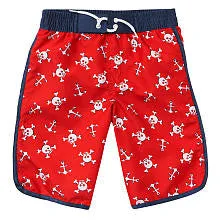 Koala Kids Boys' Red/White Skull and Anchor Swim Trunks