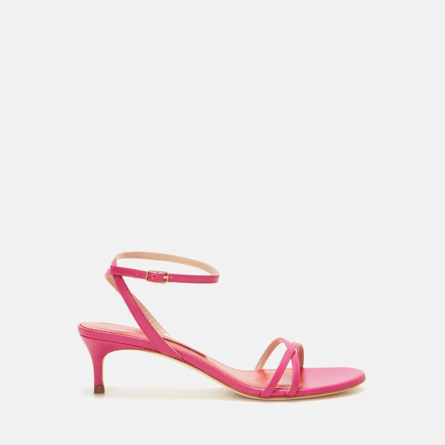 Leather Kitten Heel Sandals