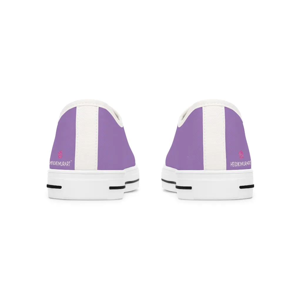 Light Purple Best Ladies' Sneakers, Solid Color Women's Low Top Sneakers (US Size: 5.5-12)