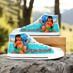 Lilo and Stitch Ohana Shoes High Top Sneakers for Kids and Adults