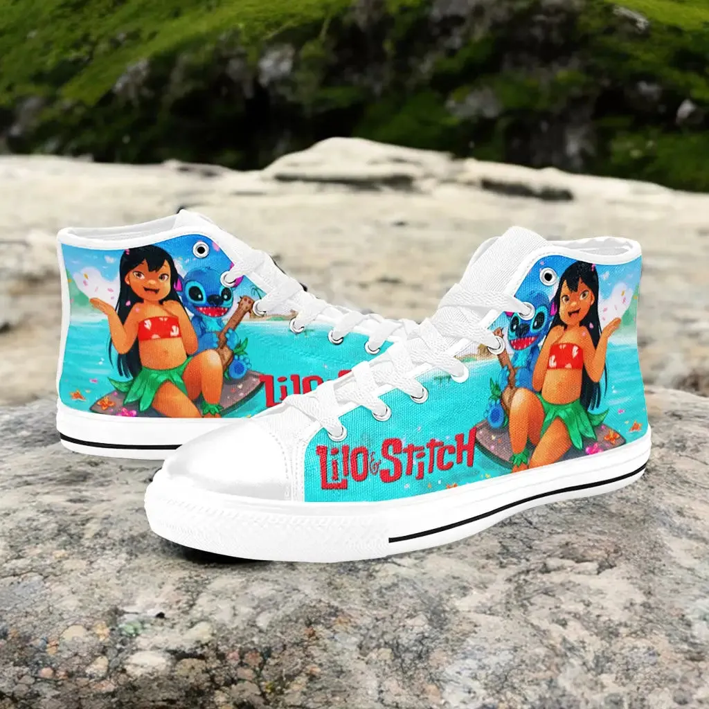 Lilo and Stitch Ohana Shoes High Top Sneakers for Kids and Adults
