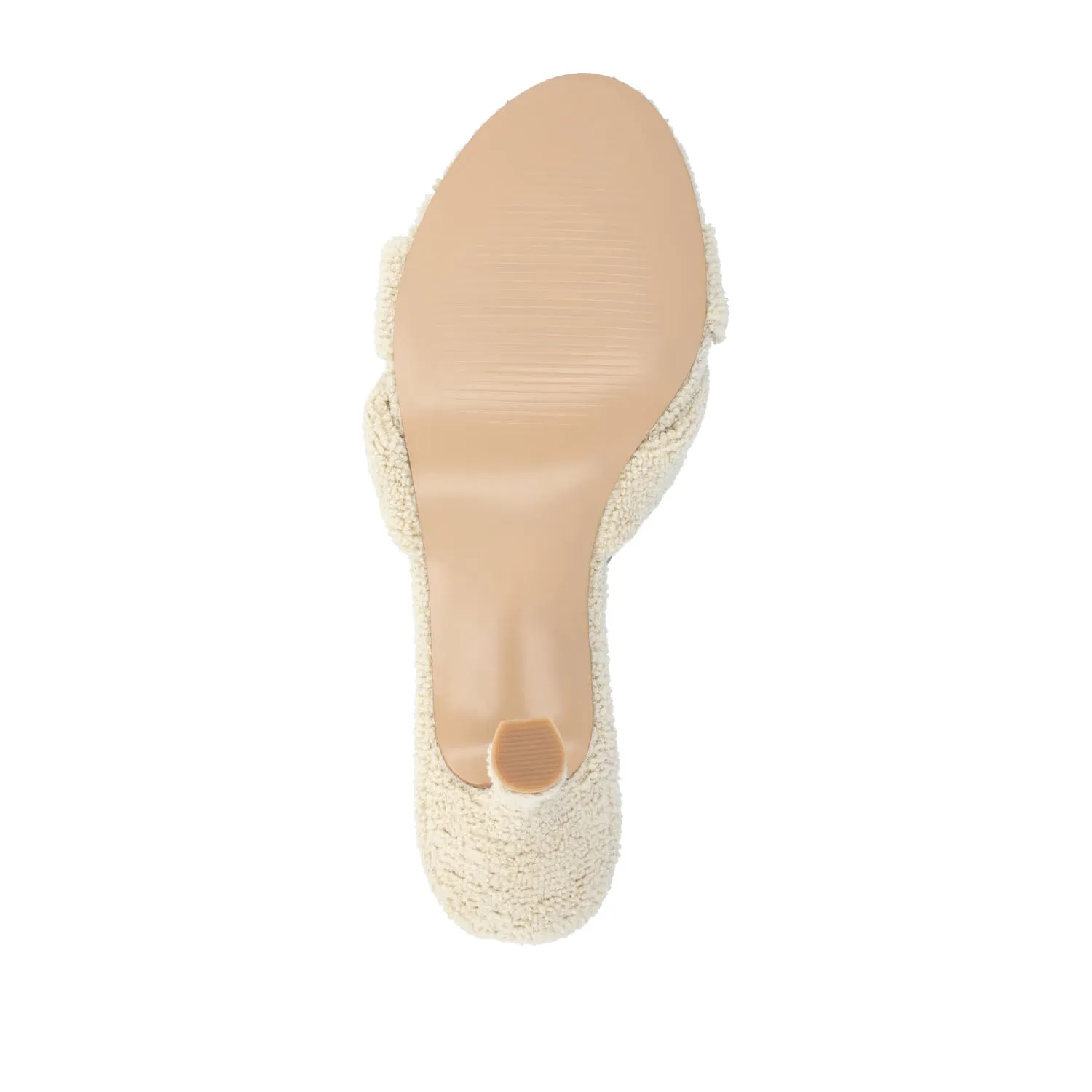 MANNON BACKLESS KITTEN HEEL IN TERRY CLOTH