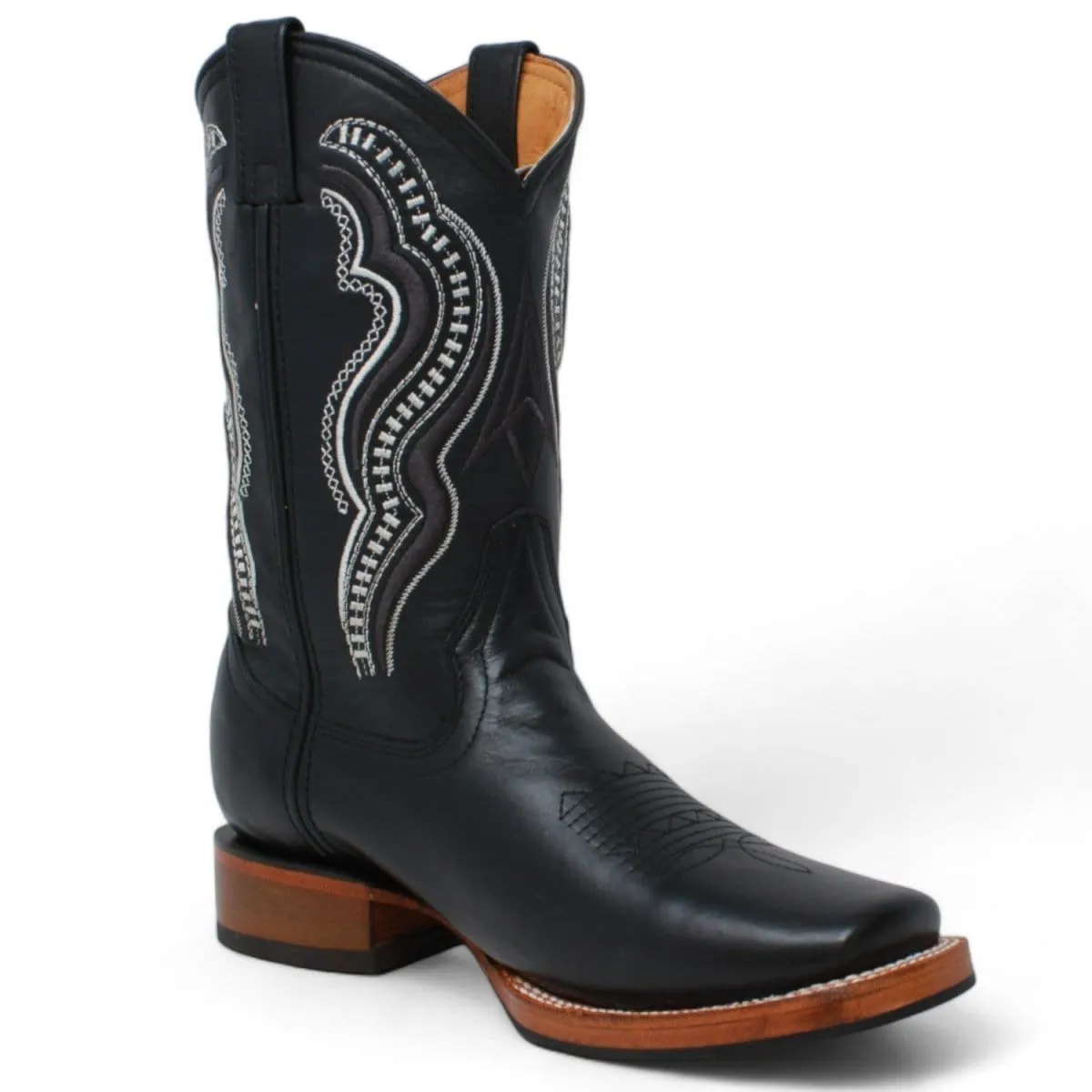 Men's Black Floater Square Toe Boots LC-723