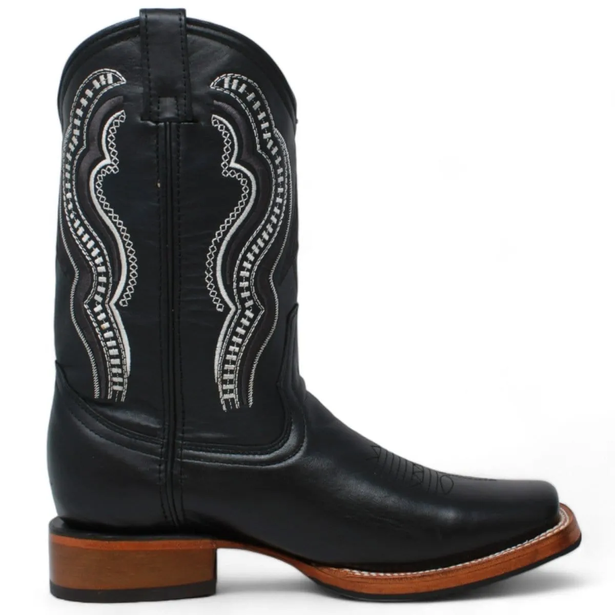 Men's Black Floater Square Toe Boots LC-723