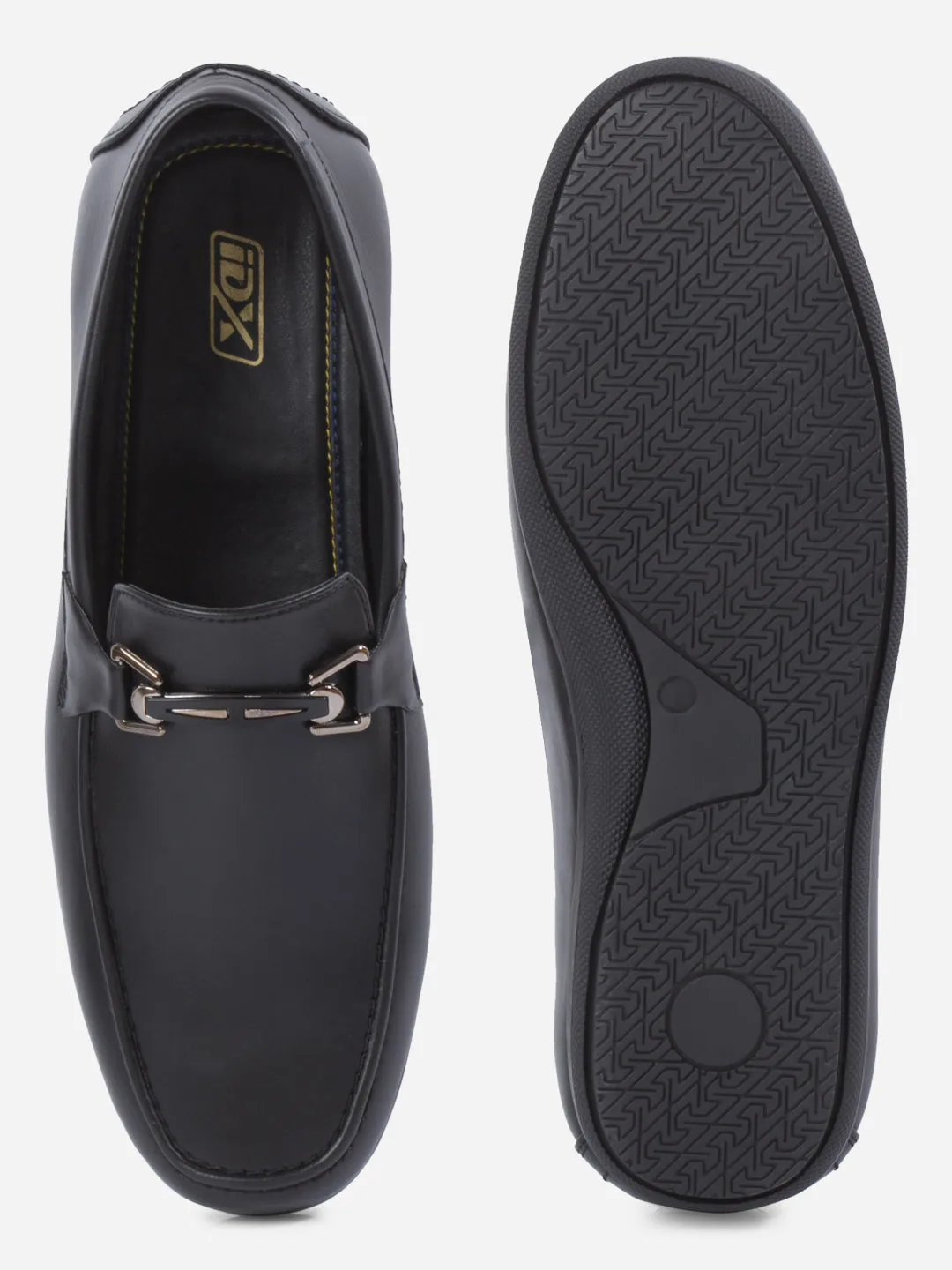 Men's Black Moc Toe Buckle Loafer (IX4117)