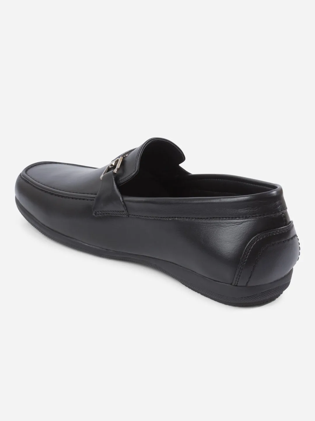 Men's Black Moc Toe Buckle Loafer (IX4117)