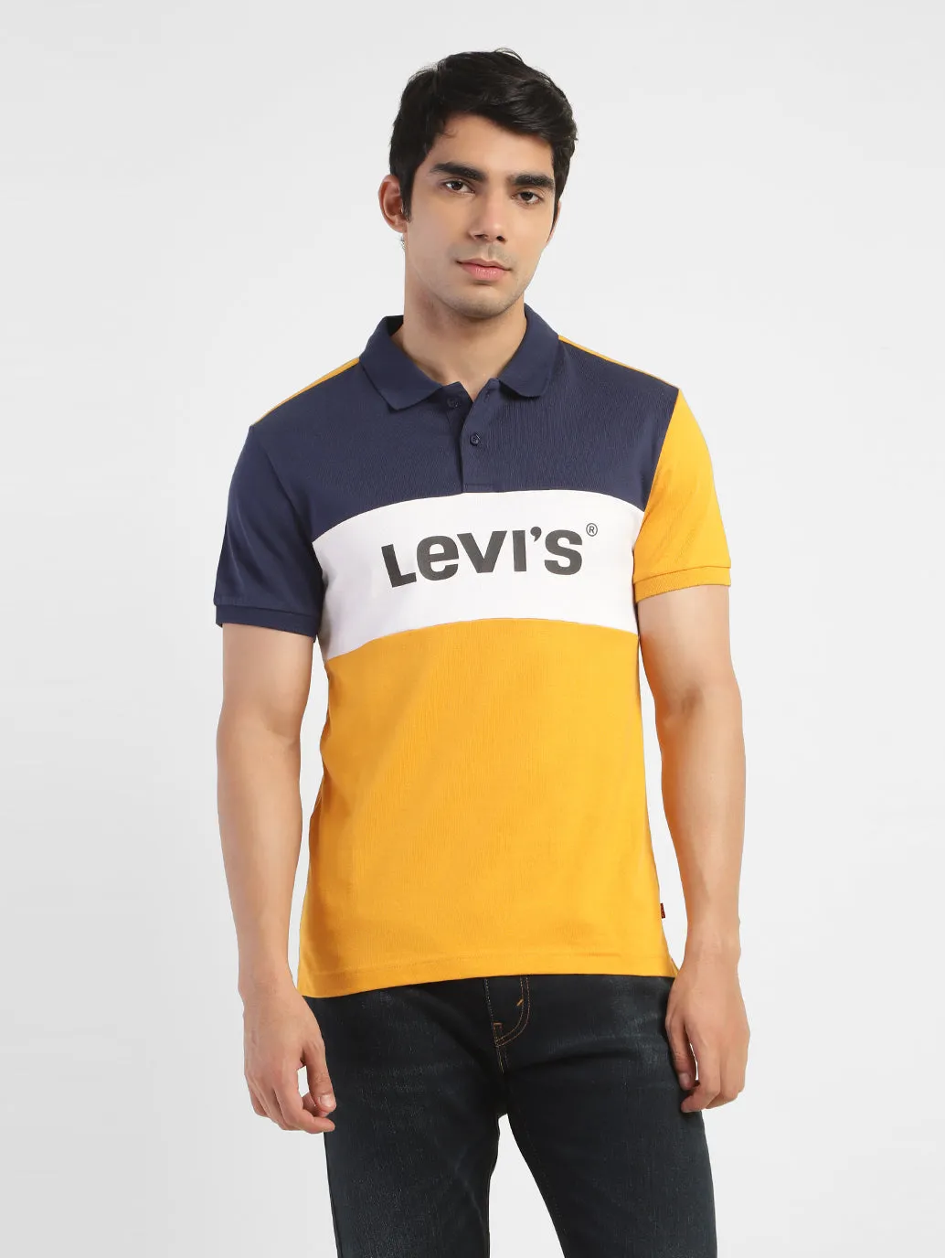 Men's Color Block Polo T-Shirt