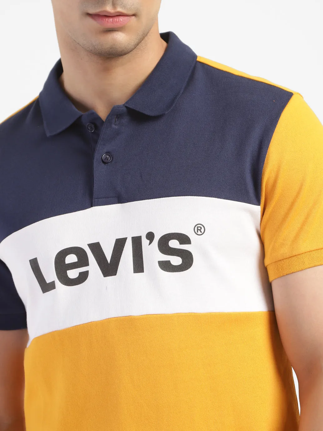 Men's Color Block Polo T-Shirt