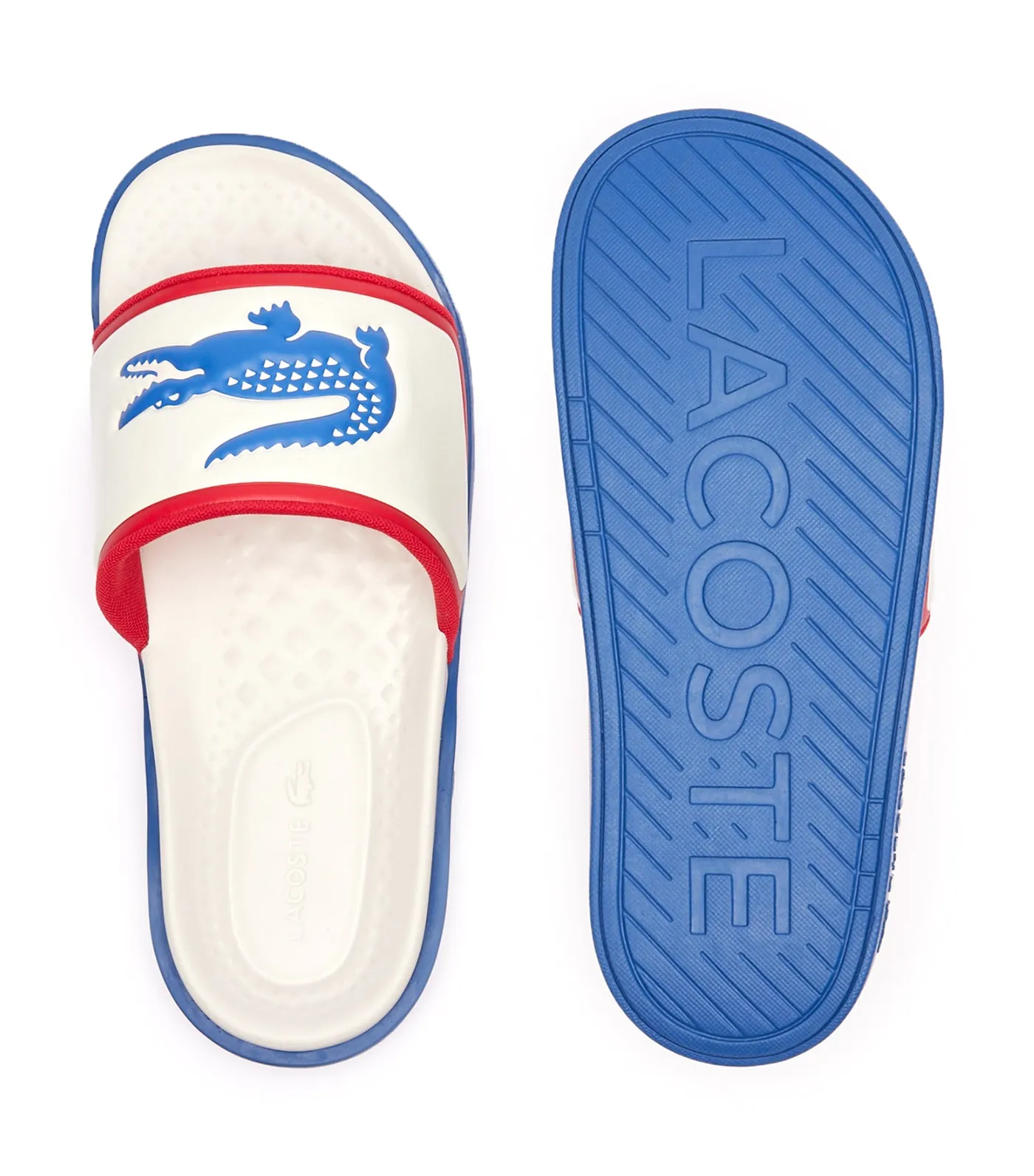 Men's Serve Slide Dual Off White/Blue/Red