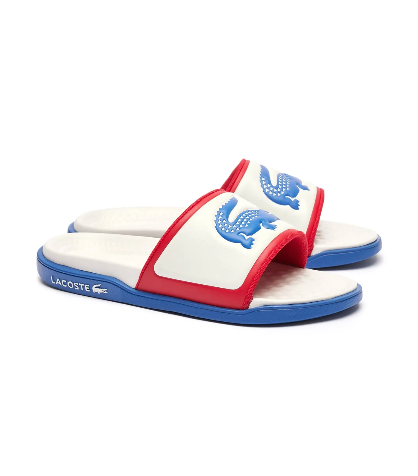 Men's Serve Slide Dual Off White/Blue/Red
