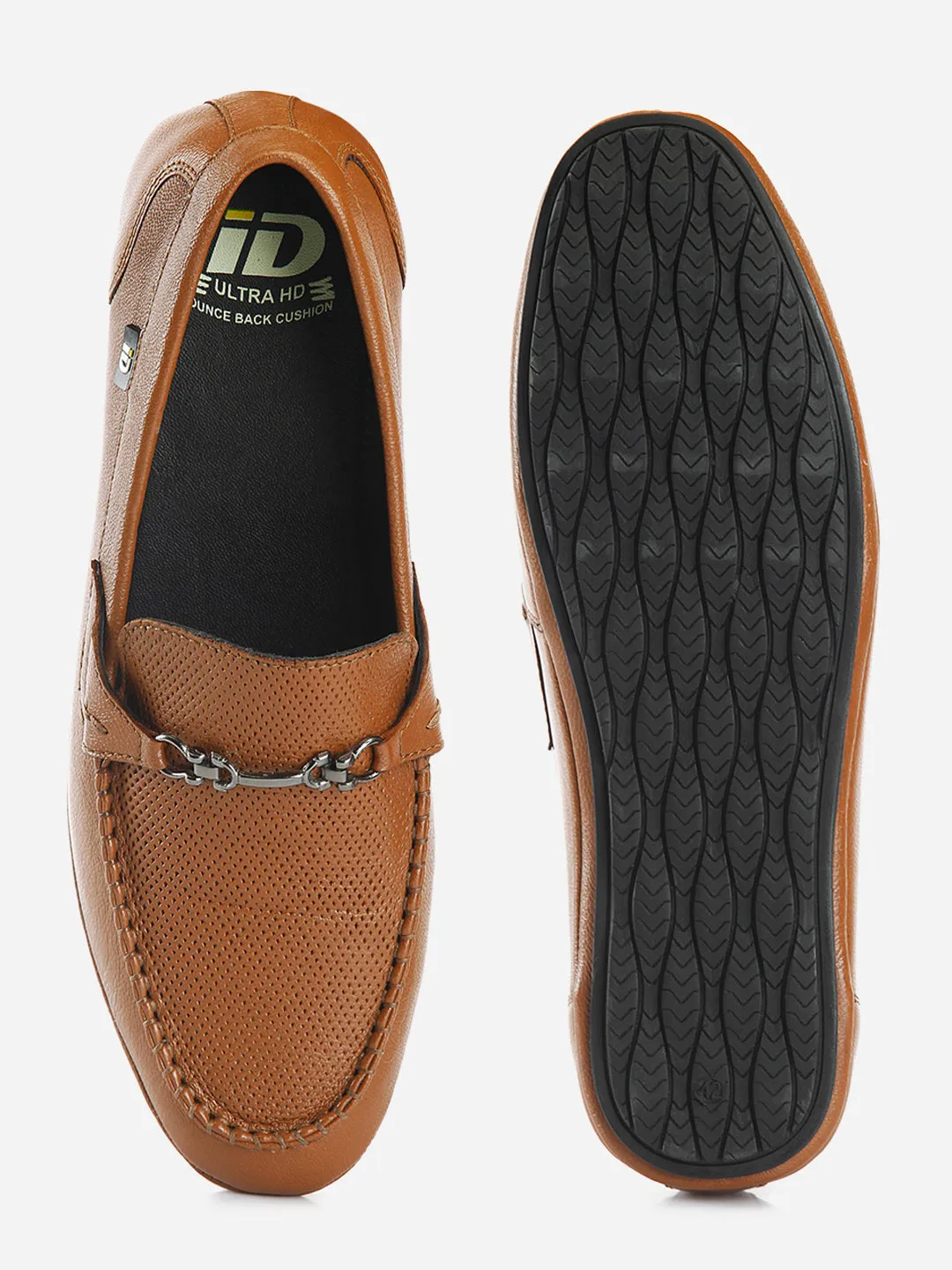 Men's Tan Classic Metal Trim Saddle Loafer (ID1121)