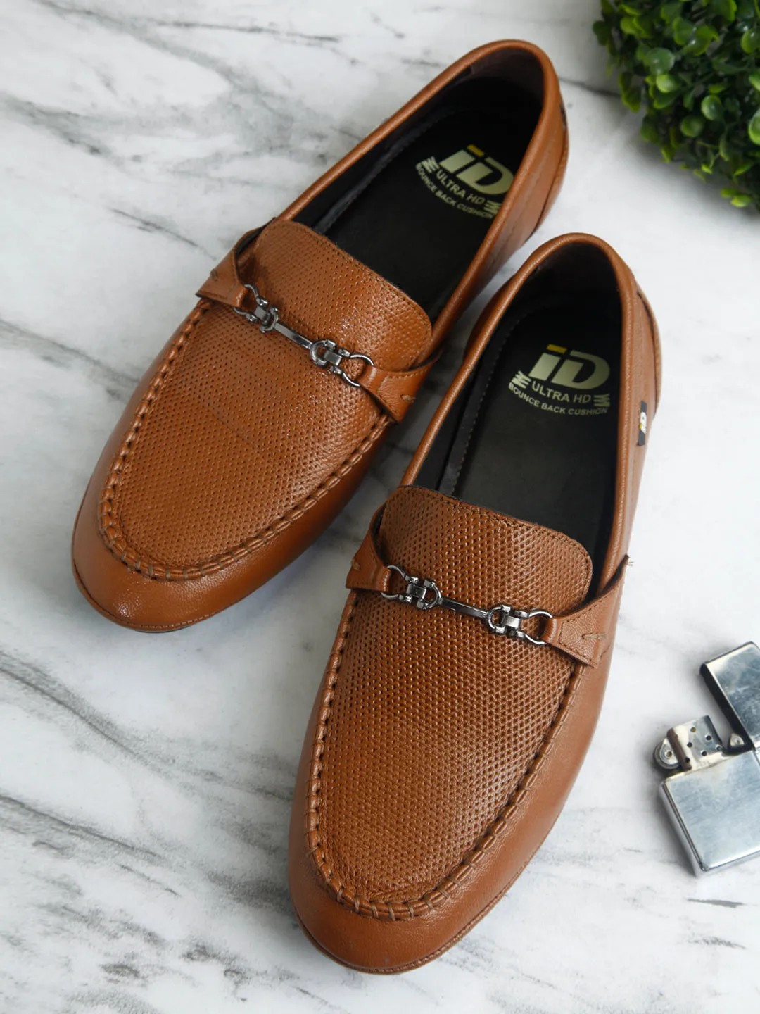Men's Tan Classic Metal Trim Saddle Loafer (ID1121)